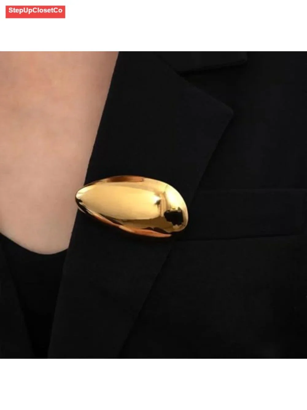 Geometric Teardrop Brooch Pin Women Alloy Metal Jewelry Gift